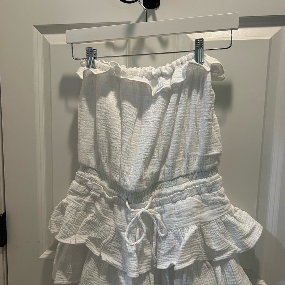 Elegant White Ruffled Dress